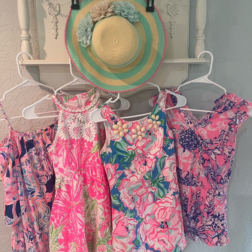 Lilla P Kids Dress Pink and Blue Floral boutique dresses -price per dress